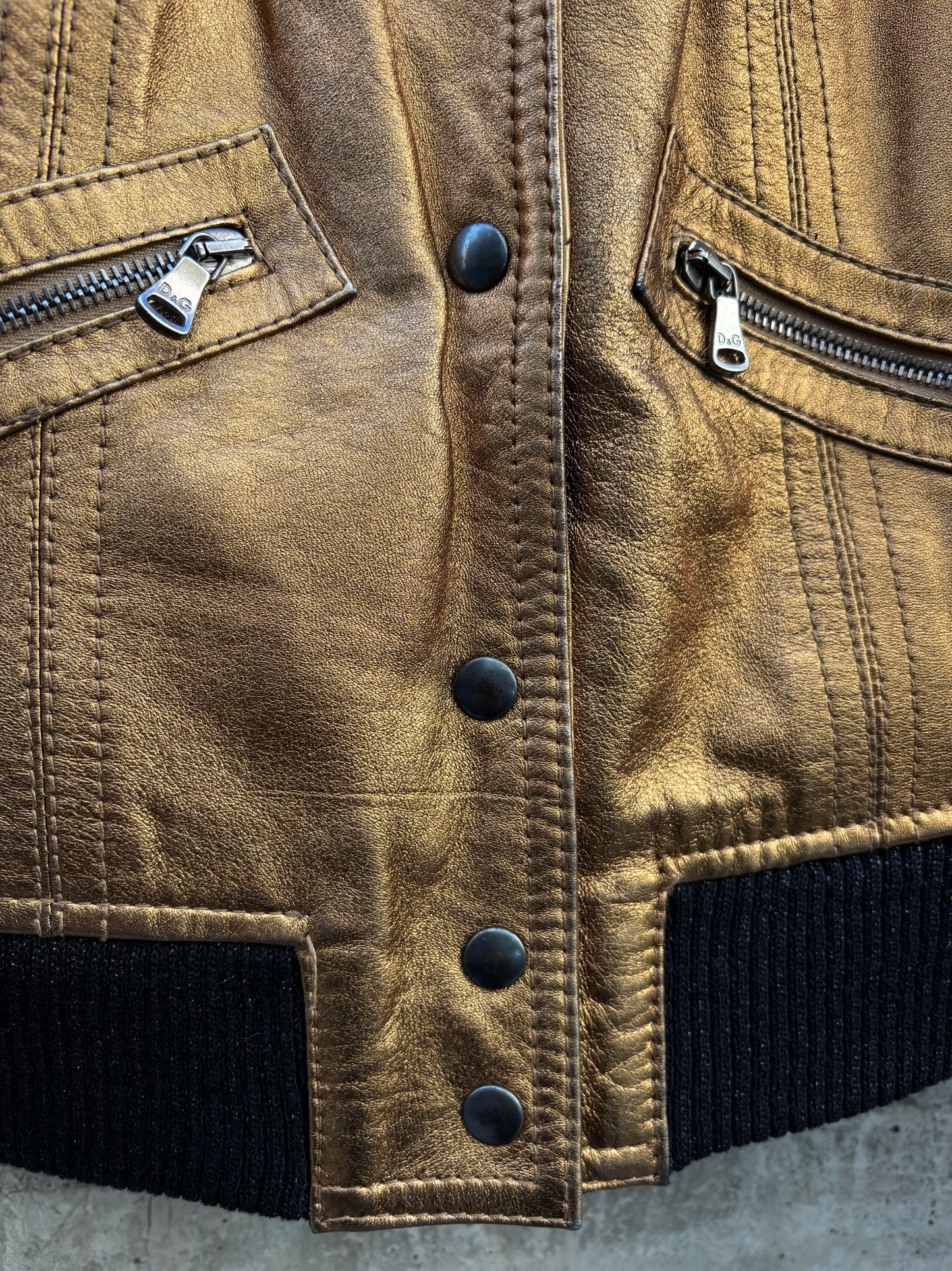 AW/07 Dolce Gabbana Metallic Snap Button Jacket (S)