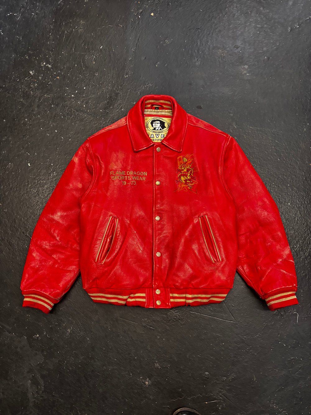 Daven Redskins Red Dragon Leather Jacket (L)