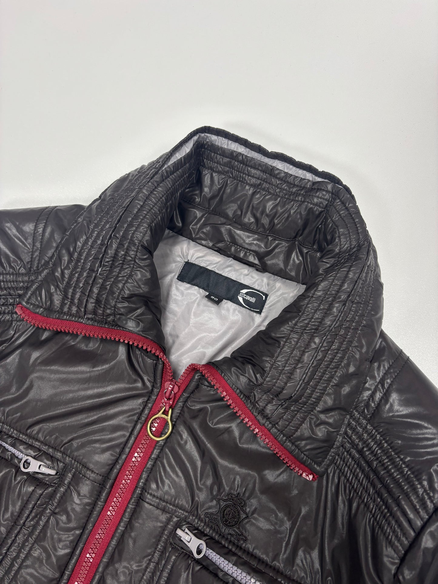 Just Cavalli Quilted Red Zip Puffer Jacket (50)