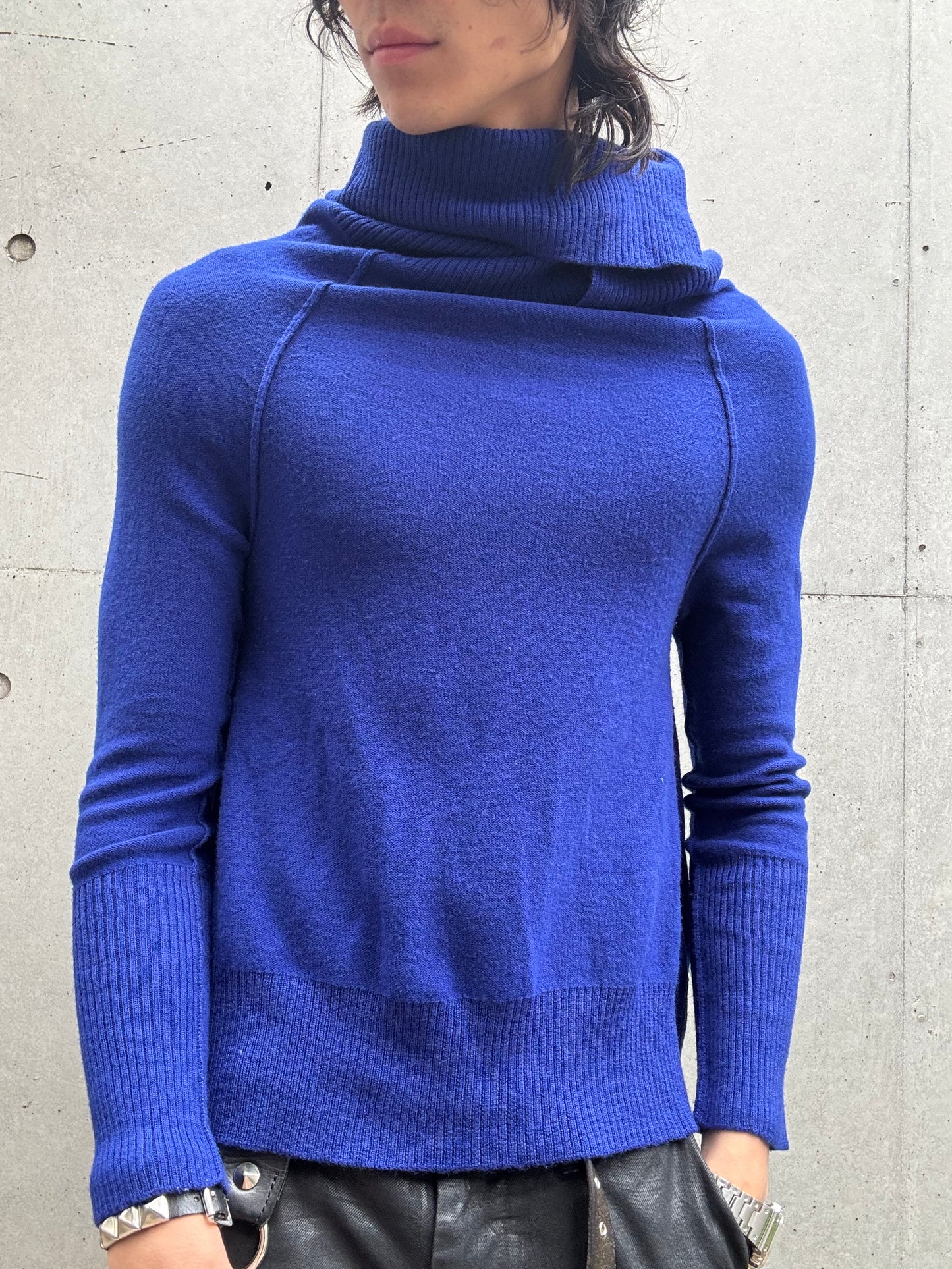 Ý’s by Yohji Yamamoto Asymmetrical Collar Raglan Sweater (2)