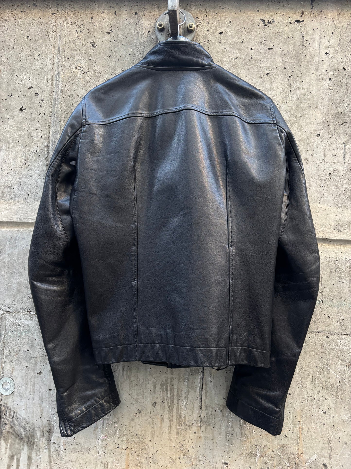 SS11 Rick Owens Anthem Safari Asymmetrical Leather Jacket (L)