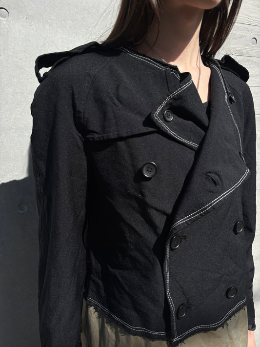 SS/11 Comme des Garcons Black Asymmetrical Military Jacket (S)