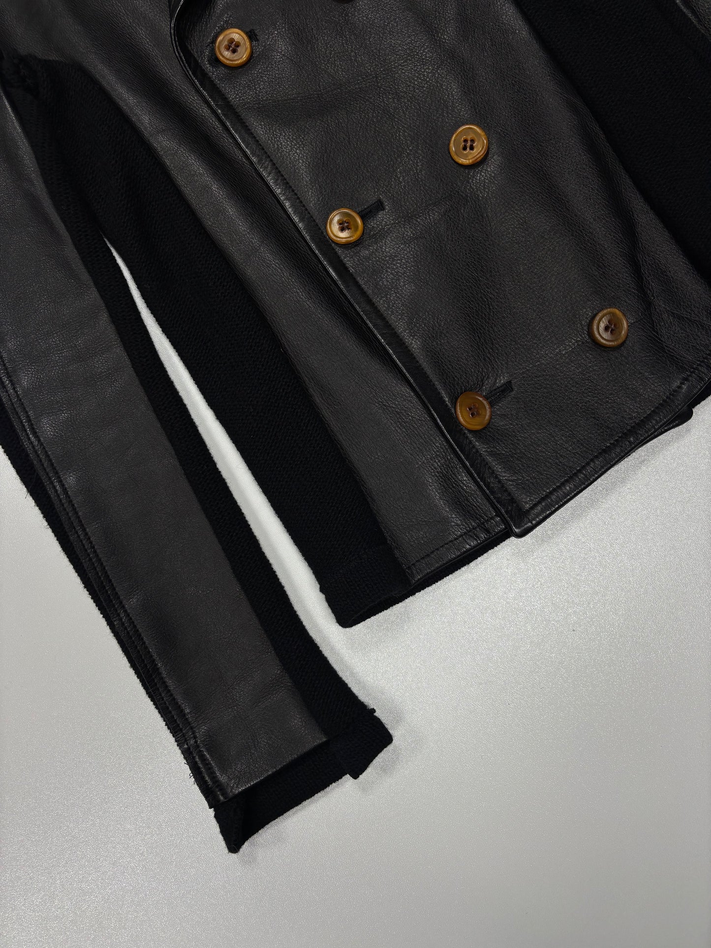 AD2002 Comme des Garçons Deconstructed Leather Biker Jacket (S)
