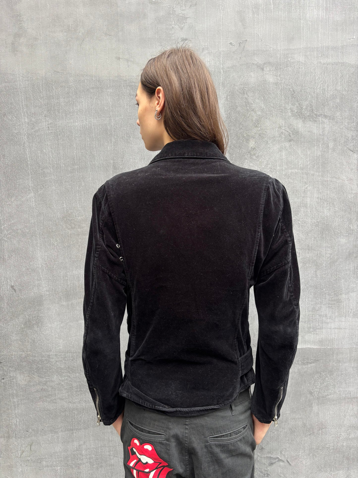 AW/2007 Junya Watanabe Velvet Perfecto Biker Jacket (S)