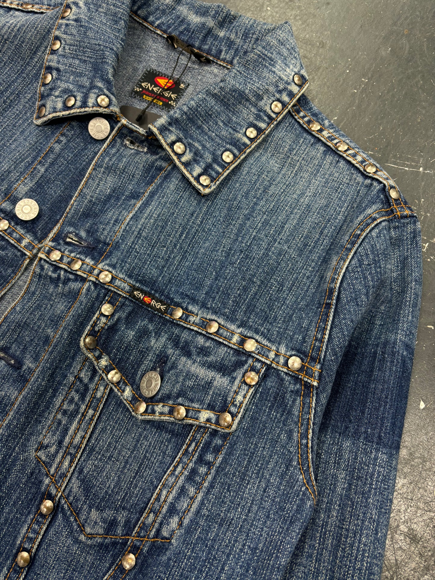 Energie Metal Studded Denim Jacket (M)