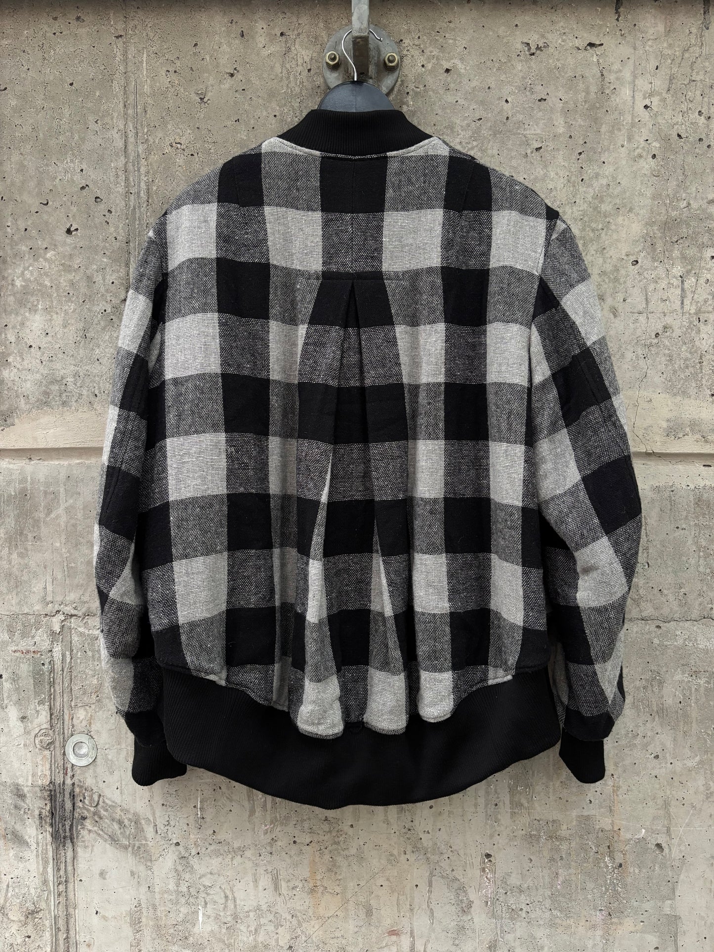 Yohji Yamamoto Checkered C-Shape Bomber (L)