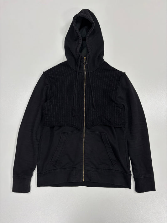 Aganovic Pin Stripe Sliced Zip Hoodie (M)