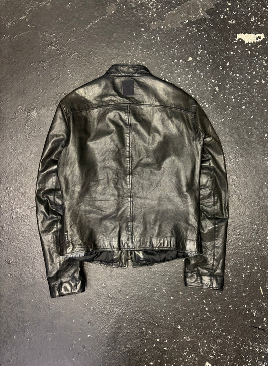 Armani Jeans Racer Leather Jacket (M)