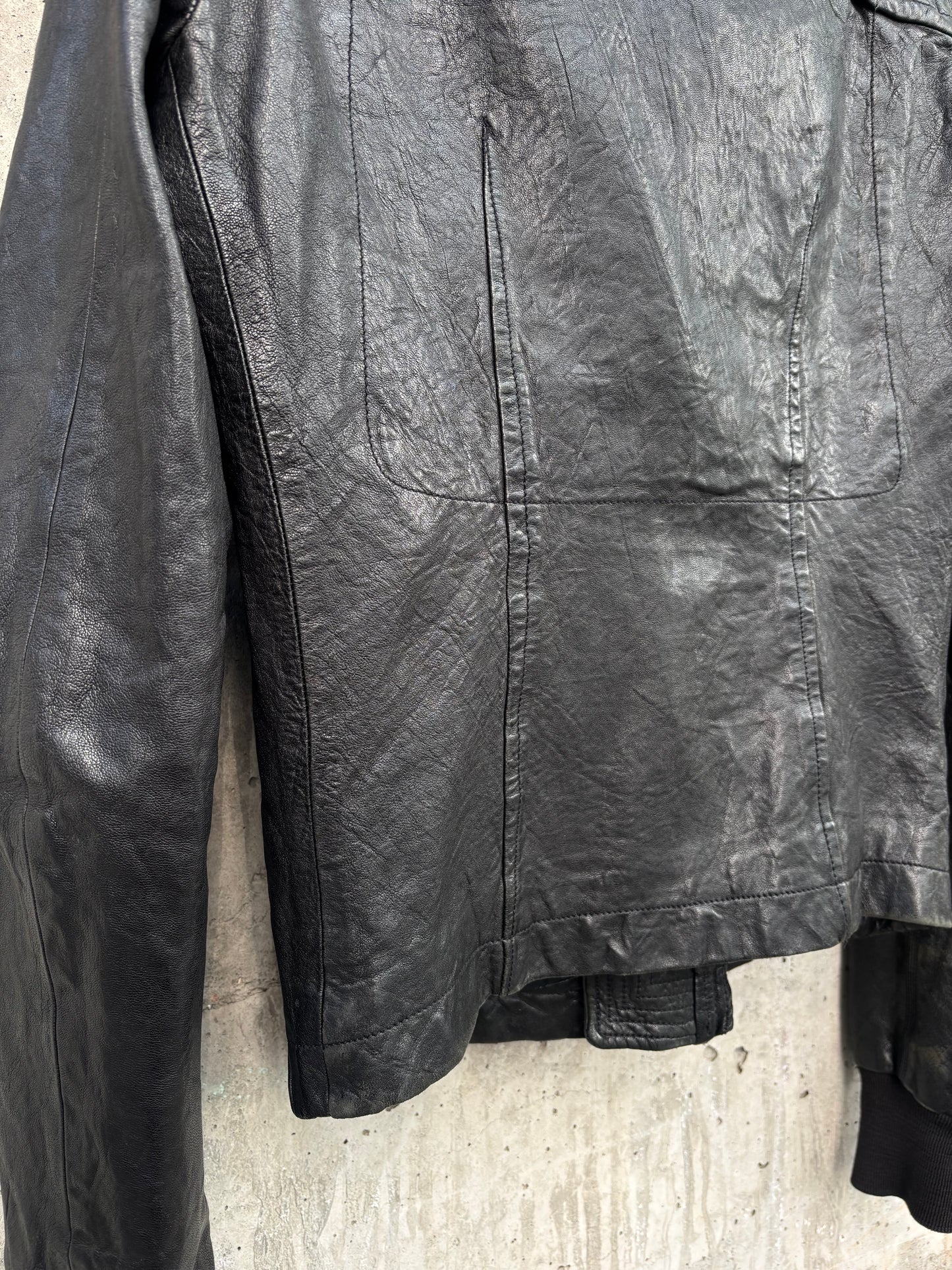 AW/08 Rick Owens Maga High-Neck Leather Jacket (46)