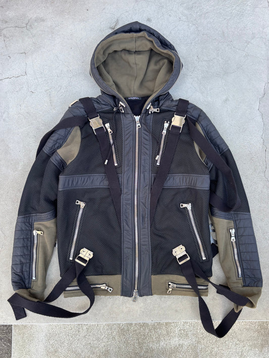 Balmain Functional Hooded Bondage Jacket (S)