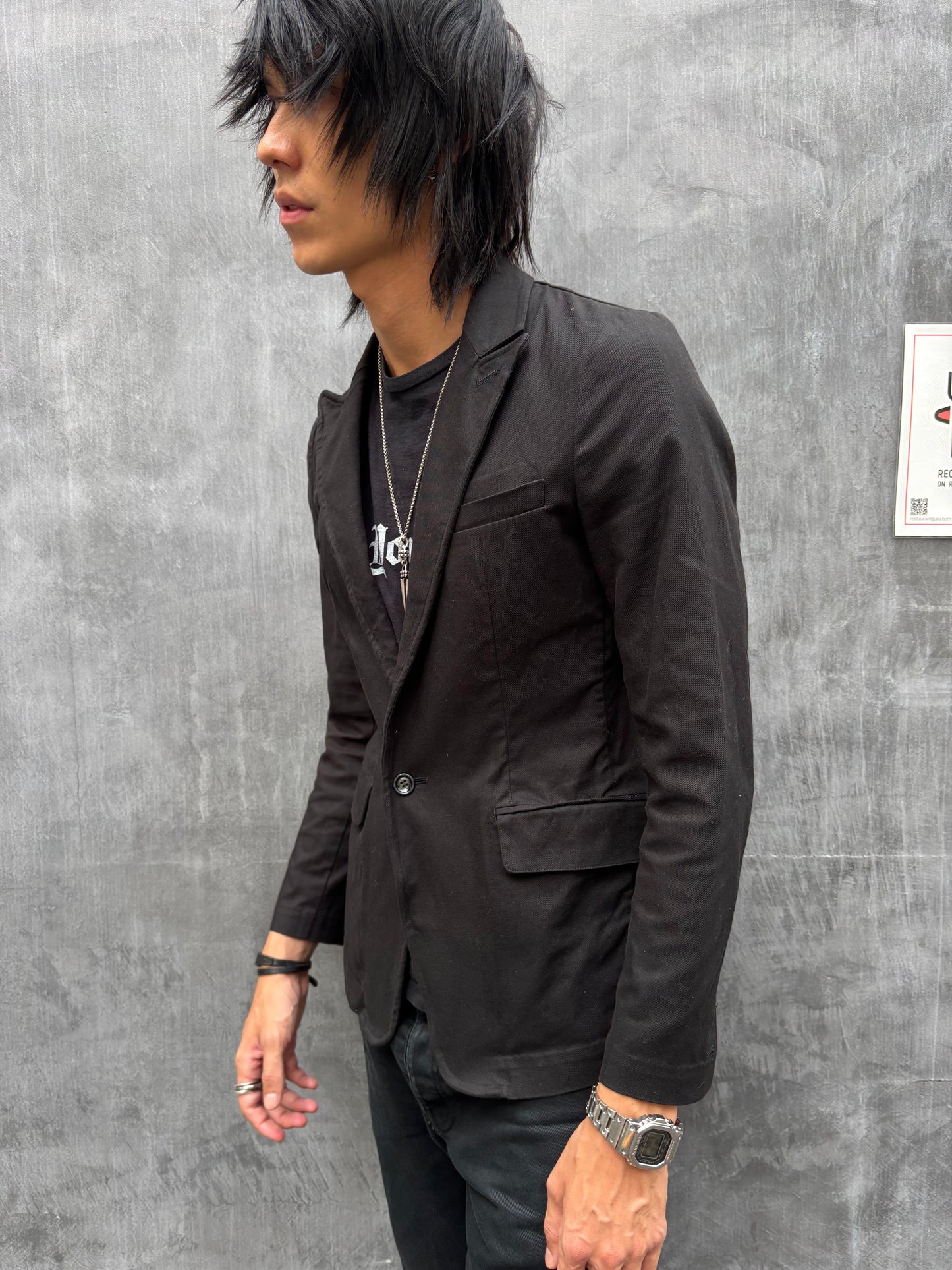 SS/08 Maniac Works Velvet Printed Skull Blazer (M)