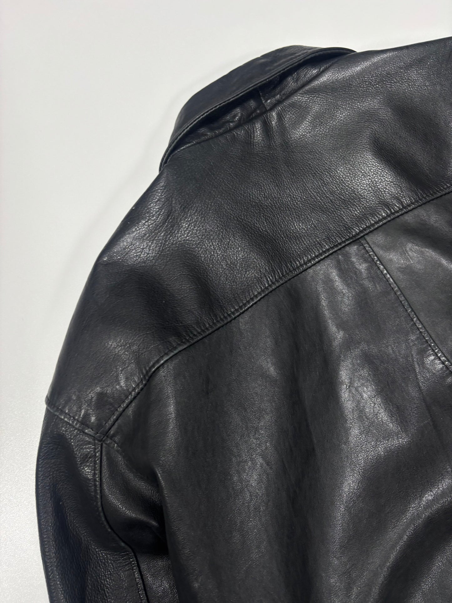 90’s Buster Cropped Leather Jacket (L)