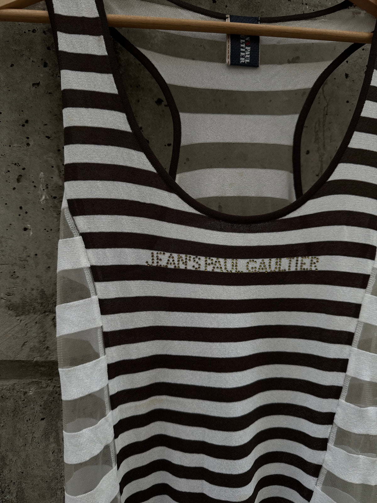 Jean Paul Gaultier Striped Sailor Mesh Tank Top (38)
