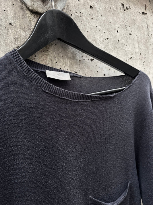SS2006 Dior by Hedi Slimane Distressed Neckline Sweater (M)