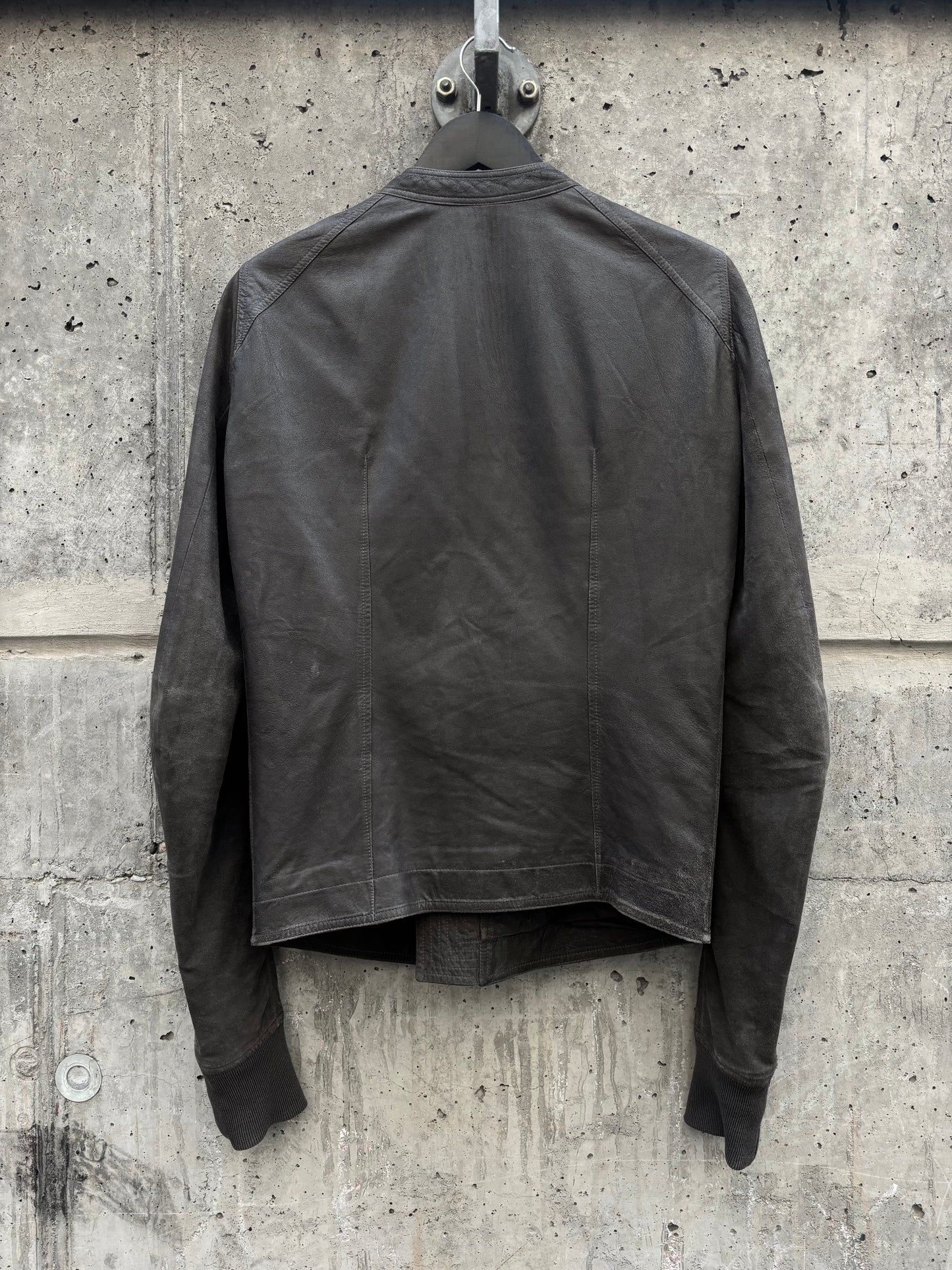 SS/15 Rick Owens Intarsia „Darkdust“ Leather Jacket (48)