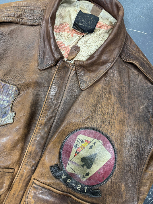 Avirex Flight Leather Jacket (M)