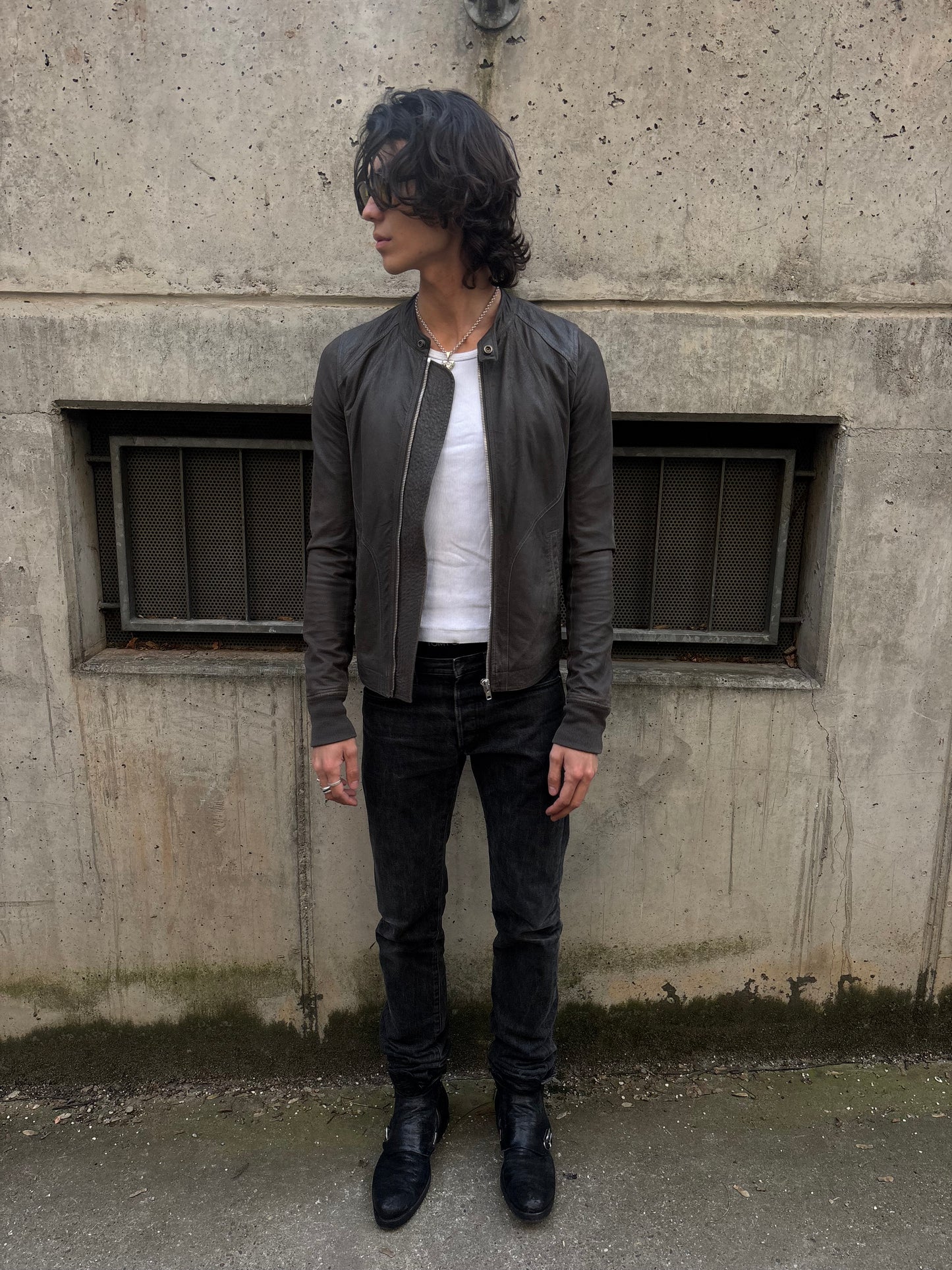 SS/15 Rick Owens Intarsia „Darkdust“ Leather Jacket (48)