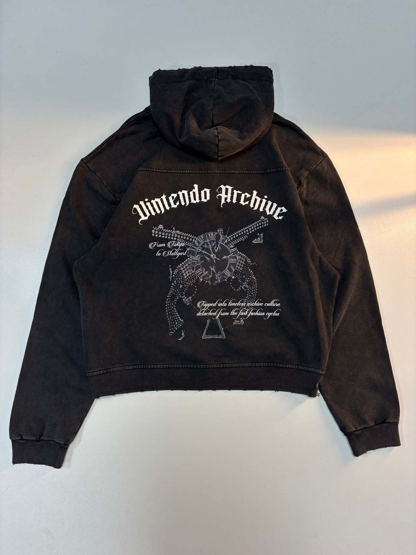 Vintendo x Fall Winter Projects Distressed Zip Hoodie