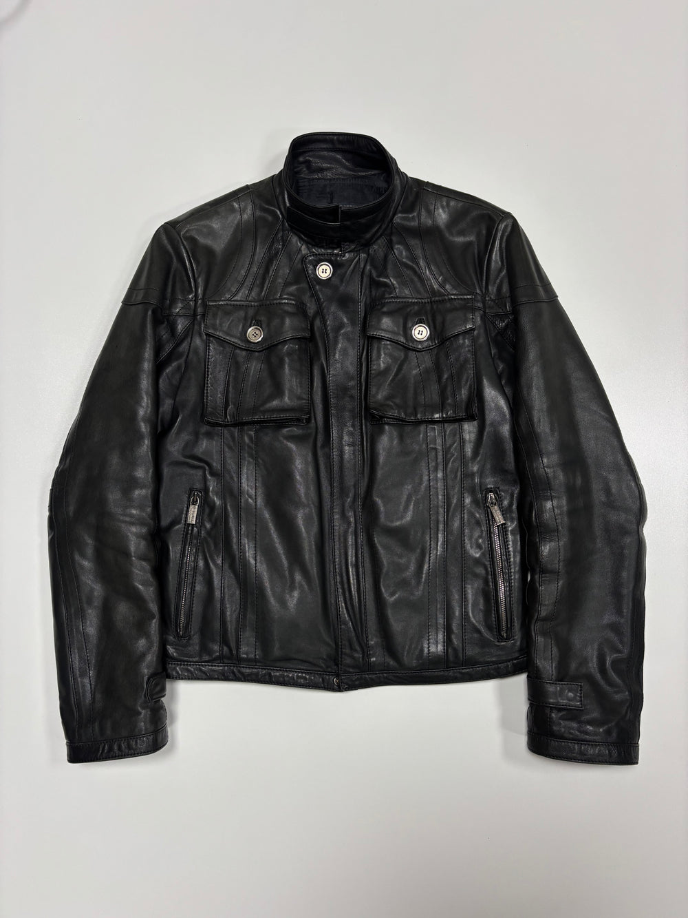 Dirk Bikkembergs Sport Couture Rider Leather Jacket (52)