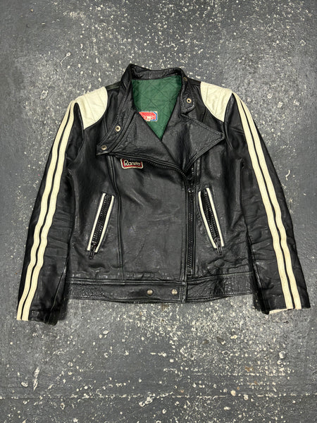 90’s Tight Fit Biker Leather Jacket (L)