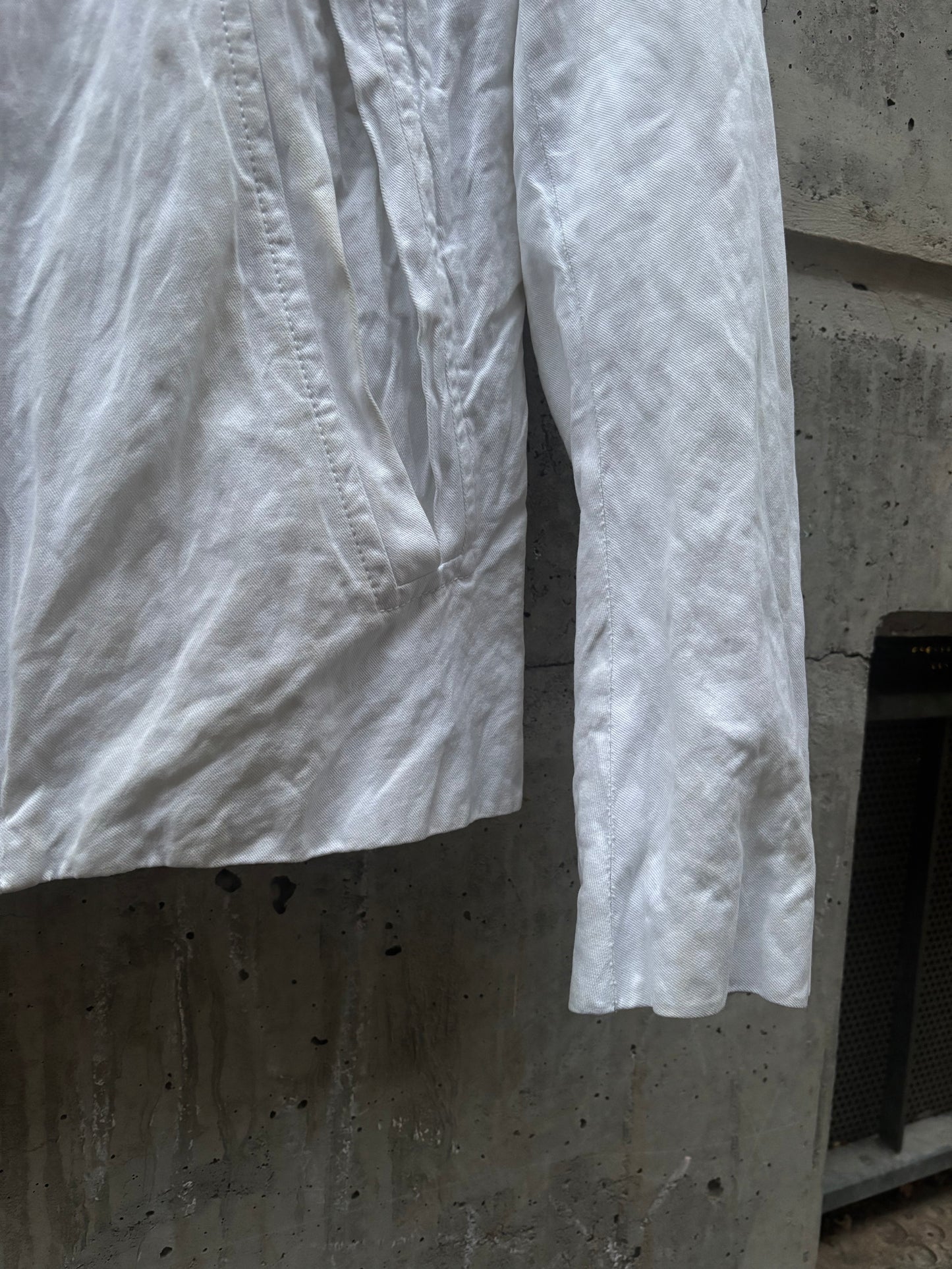 Ann Demeulemeester White Linen Rider Jacket (S)