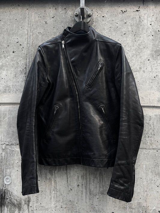 SS11 Rick Owens Anthem Safari Asymmetrical Leather Jacket (L)