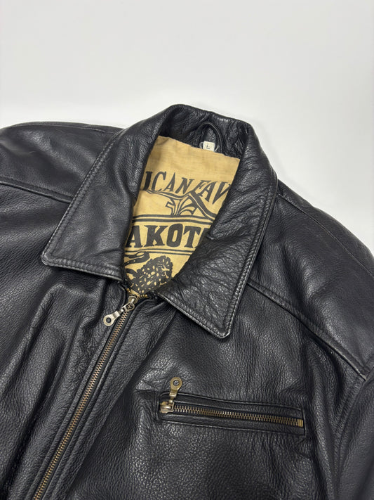 90’s Dakota Cropped Leather Jacket (L)