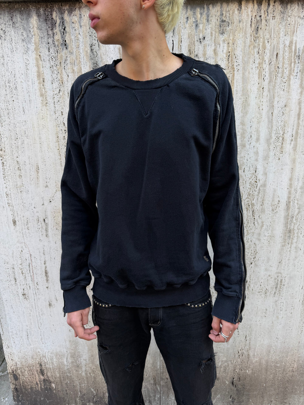 Pierre Balmain Multi Zip Crewneck Sweatshirt (XL)