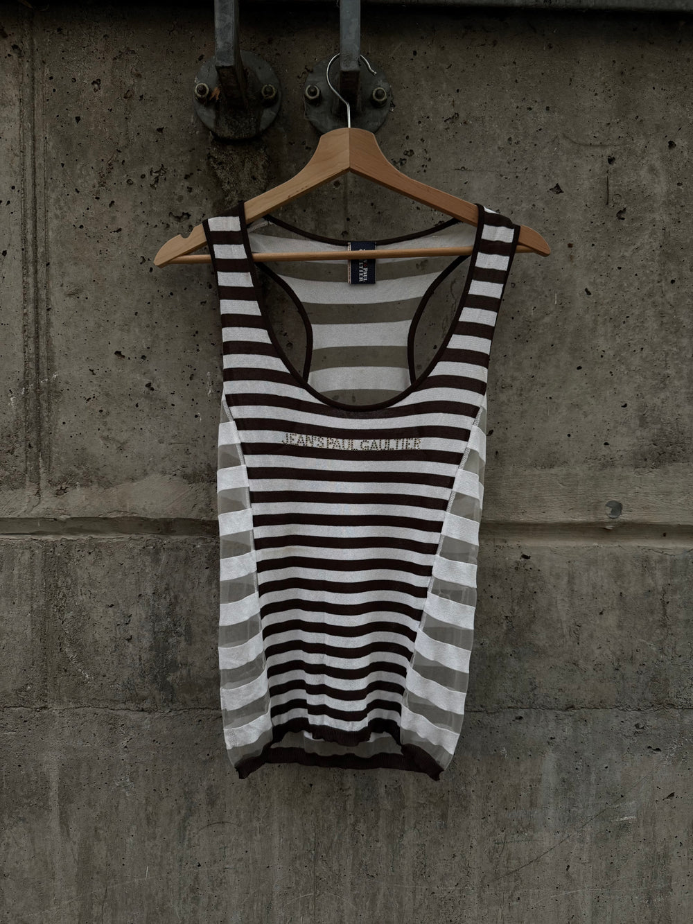 Jean Paul Gaultier Striped Sailor Mesh Tank Top (38)