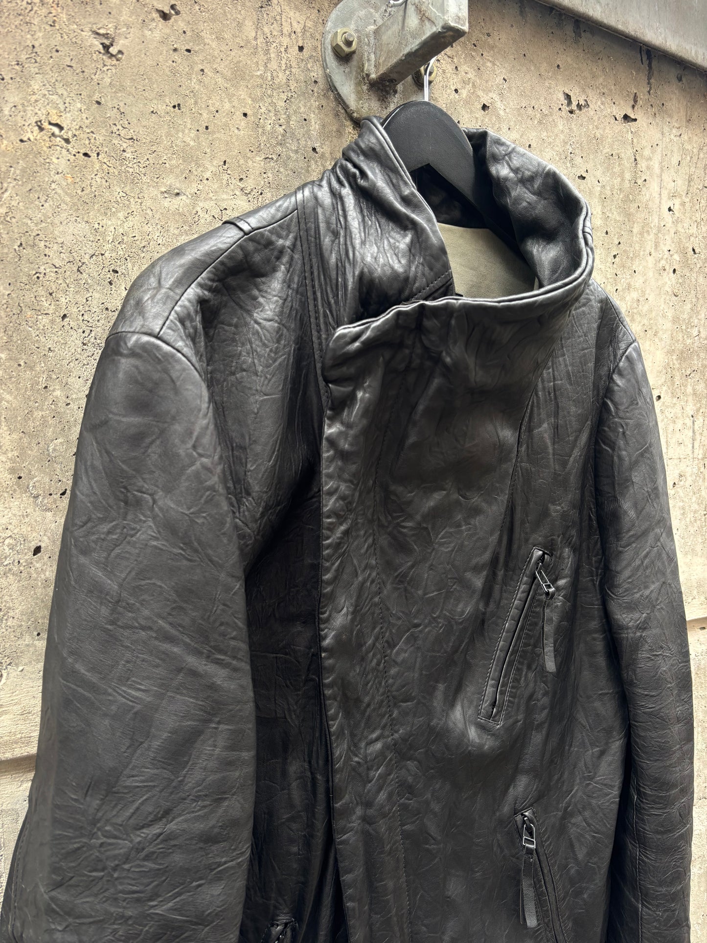 Preach Asymmetrical Lamb Leather Jacket (XL)