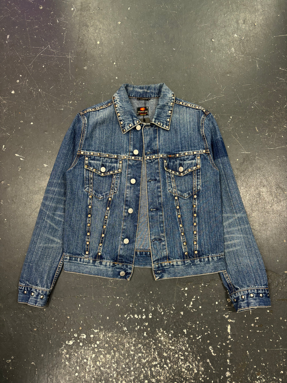 Energie Metal Studded Denim Jacket (M)