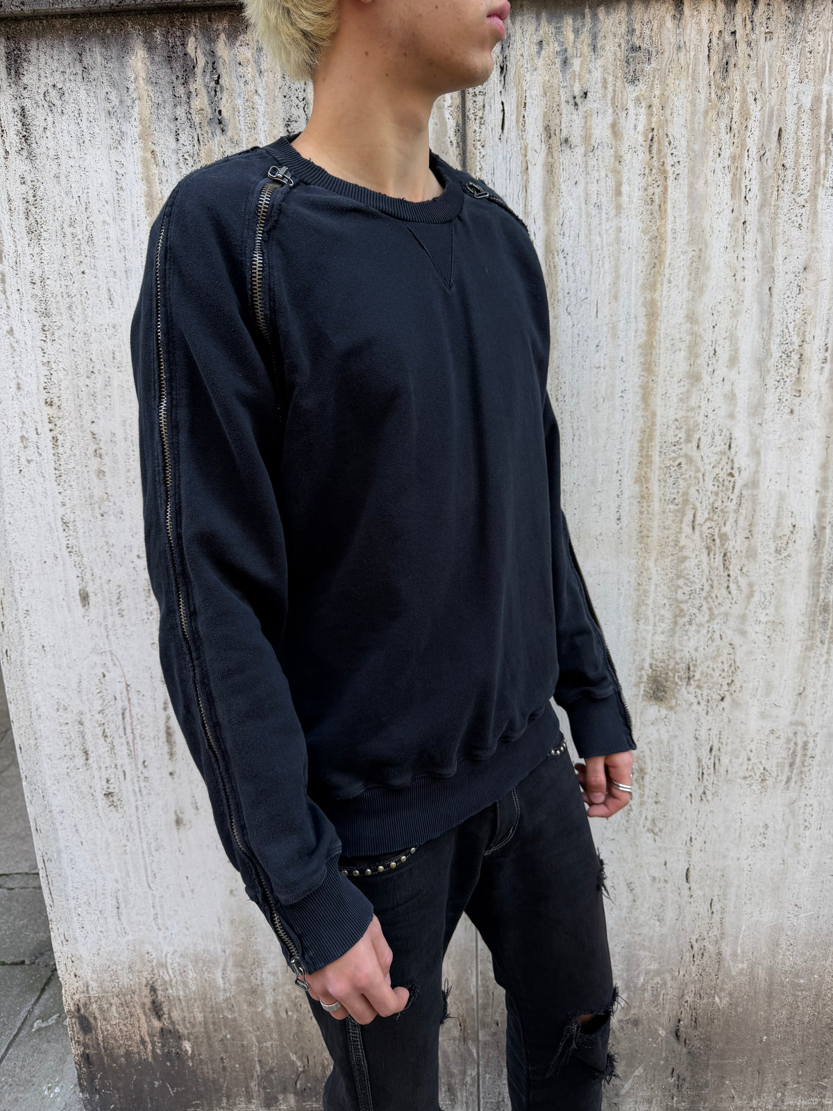 Pierre Balmain Multi Zip Crewneck Sweatshirt (XL)