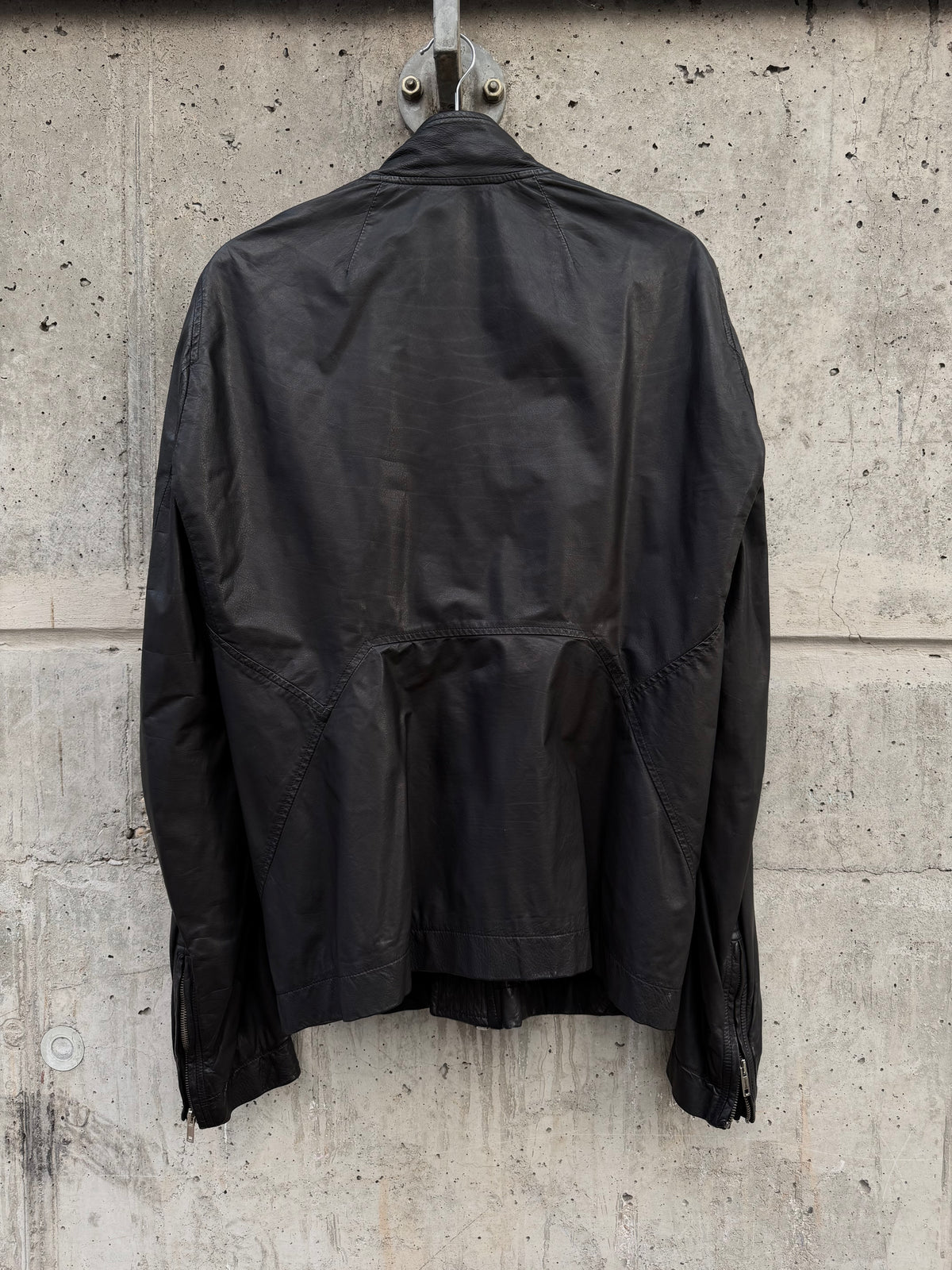 AW/11 Rick Owens Mollino Asymmetric Calfskin Leather Jacket (52)