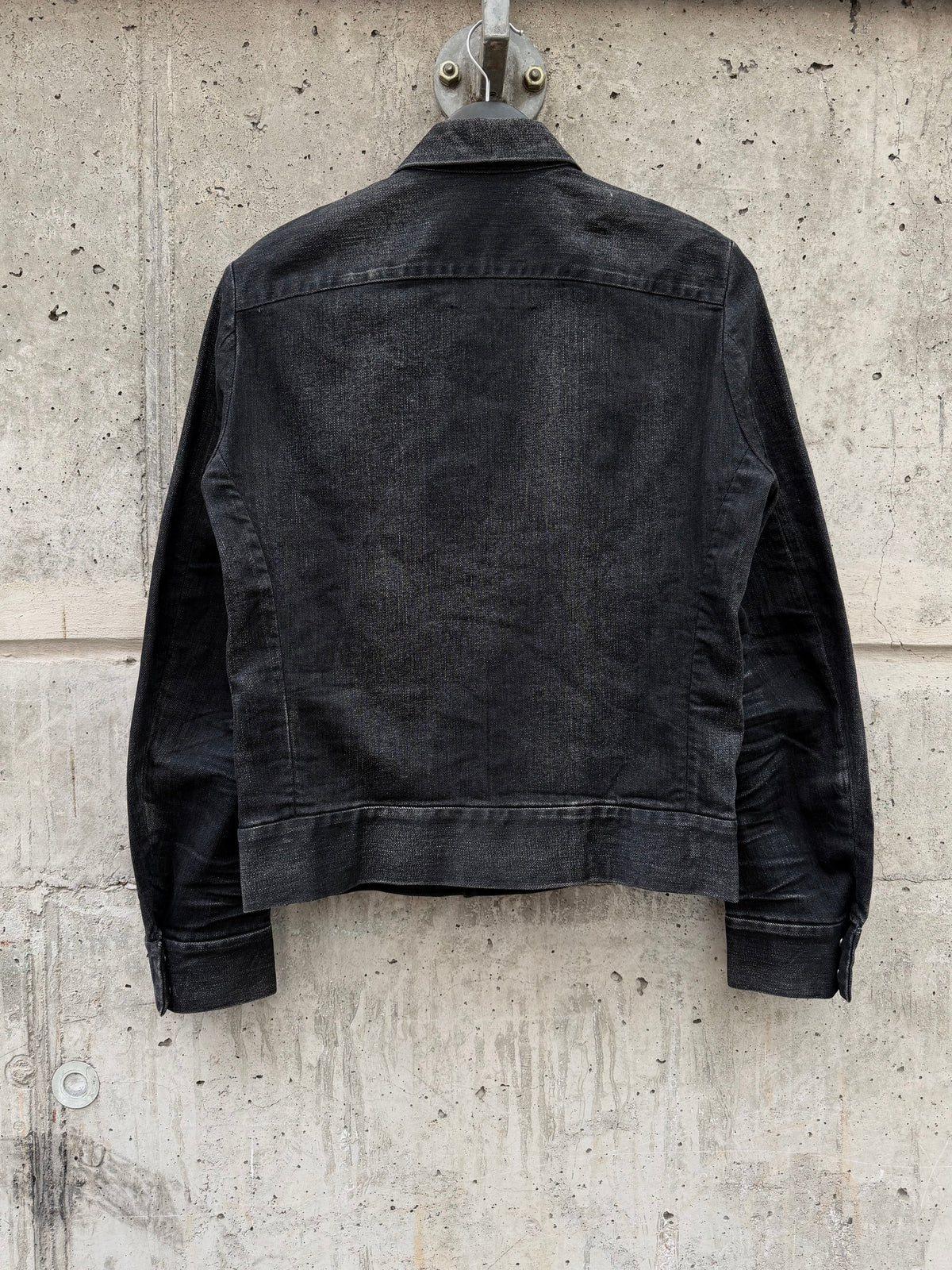 SS/08 Kiminori Morishita Heavy-Faded Black Raw Denim Zip Jacket (S)