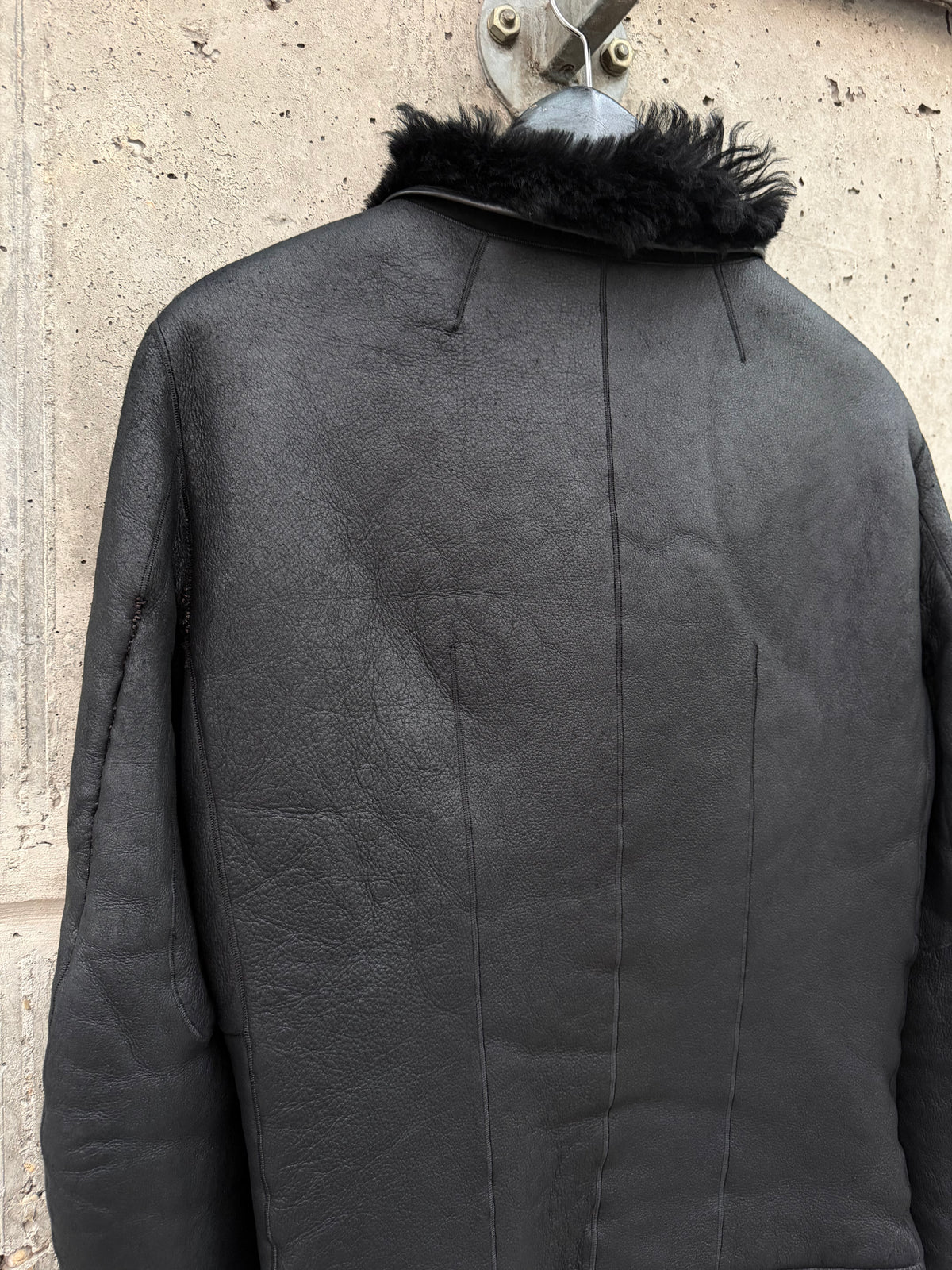 AW/13 „Plinth“ Rick Owens Shearling Leather Jacket (46)
