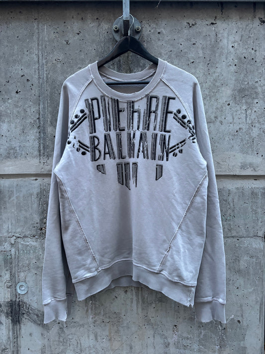 Pierre Balmain Distressed Raglan Sweater (L)
