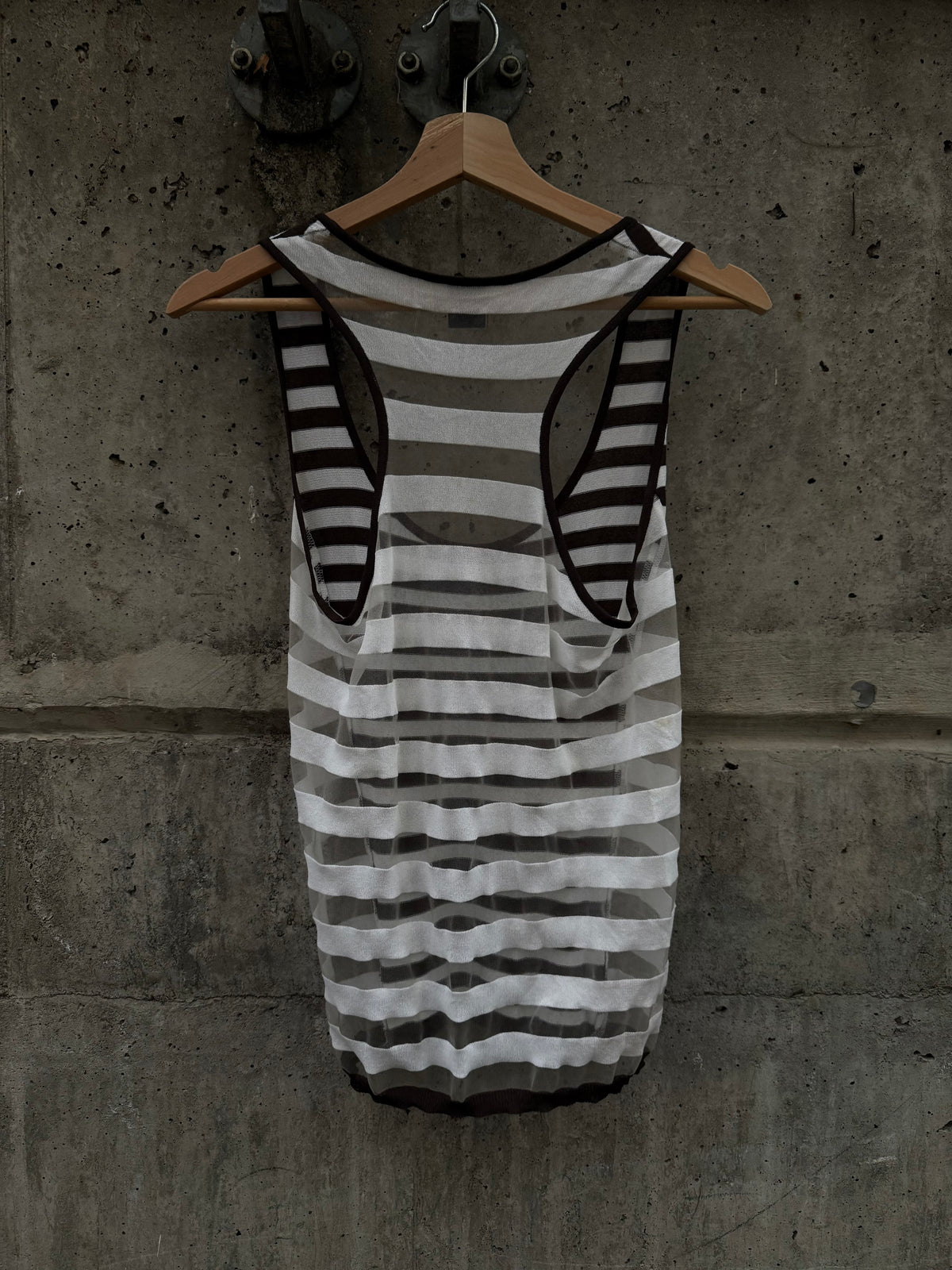 Jean Paul Gaultier Striped Sailor Mesh Tank Top (38)