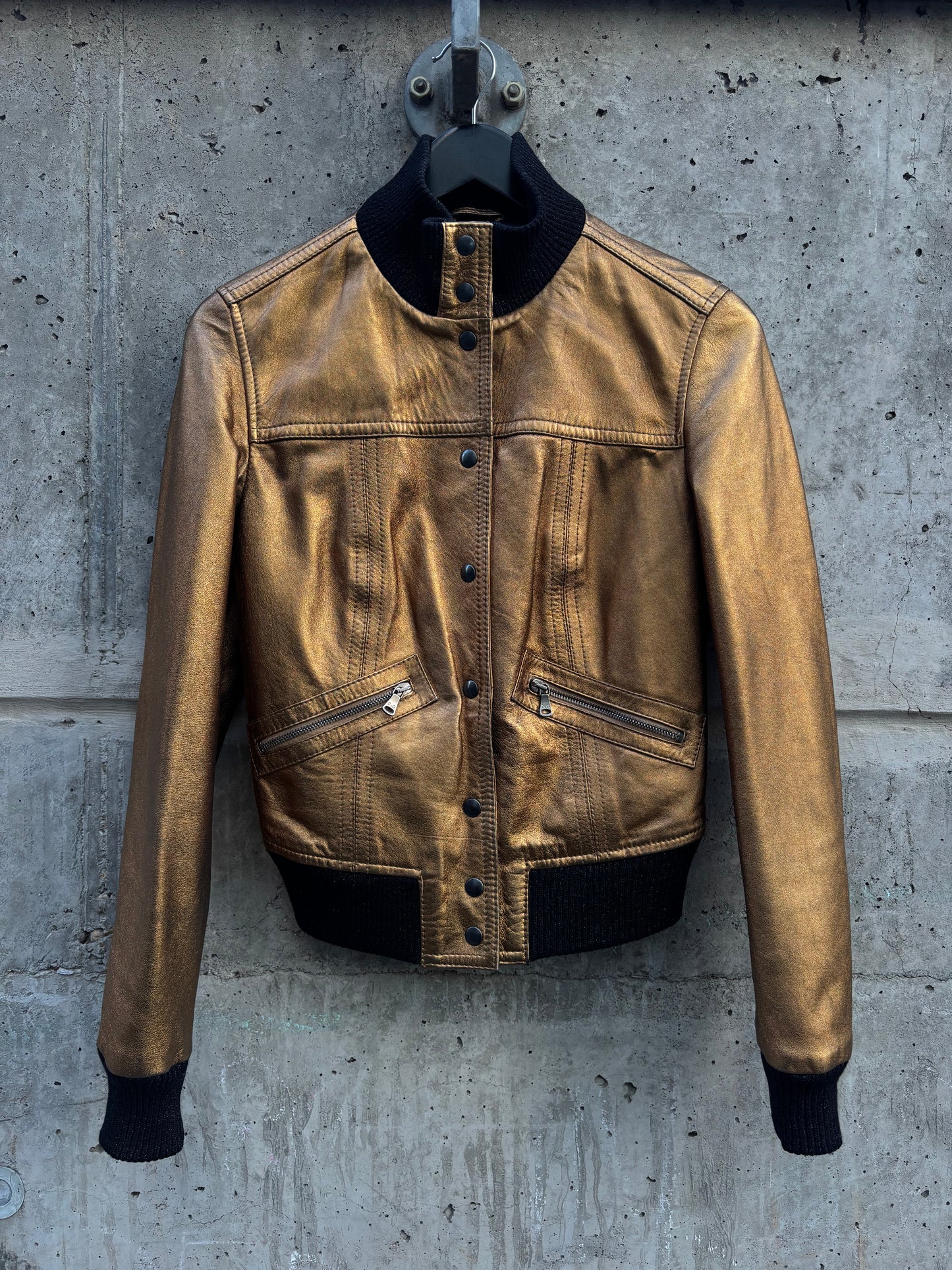 AW/07 Dolce Gabbana Metallic Snap Button Jacket (S)