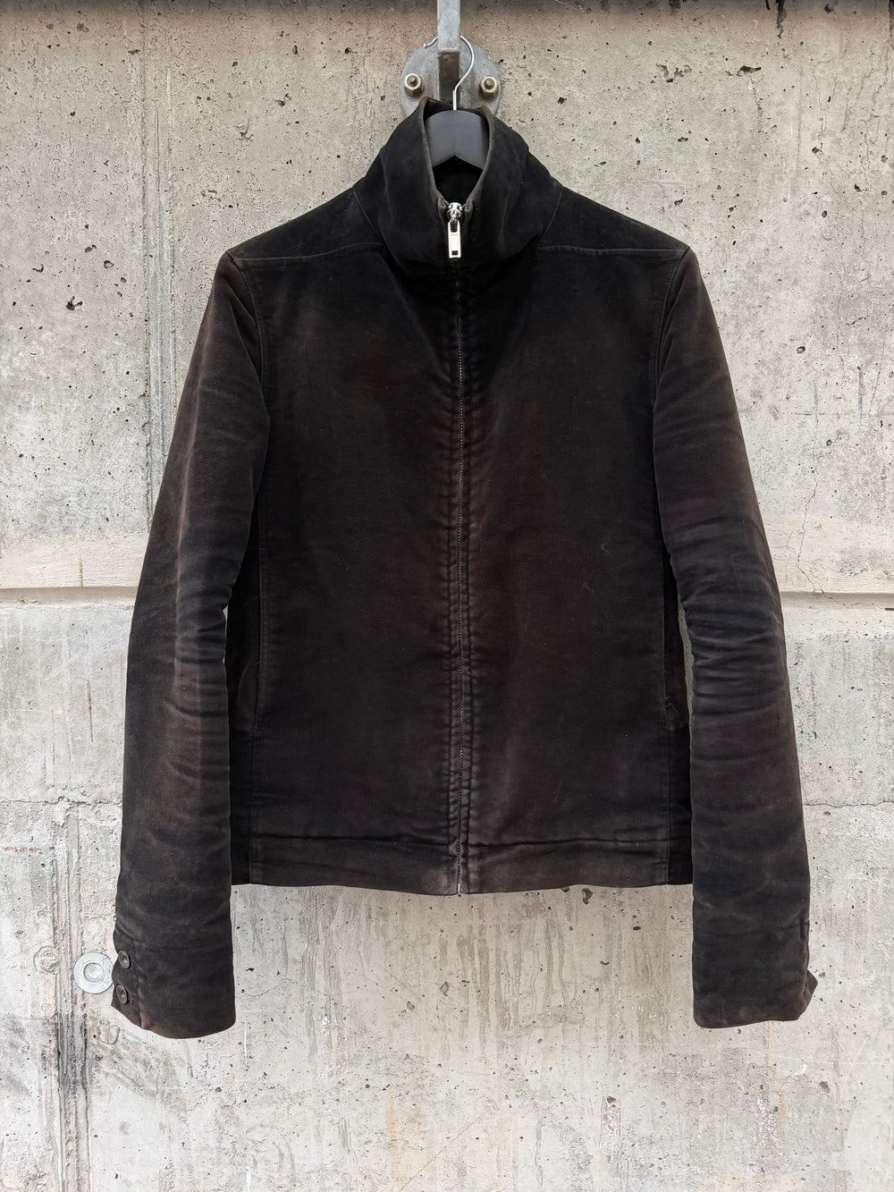 AW/17 Rick Owens Darkshadow Brushed High Collar Zip Jacket (48)