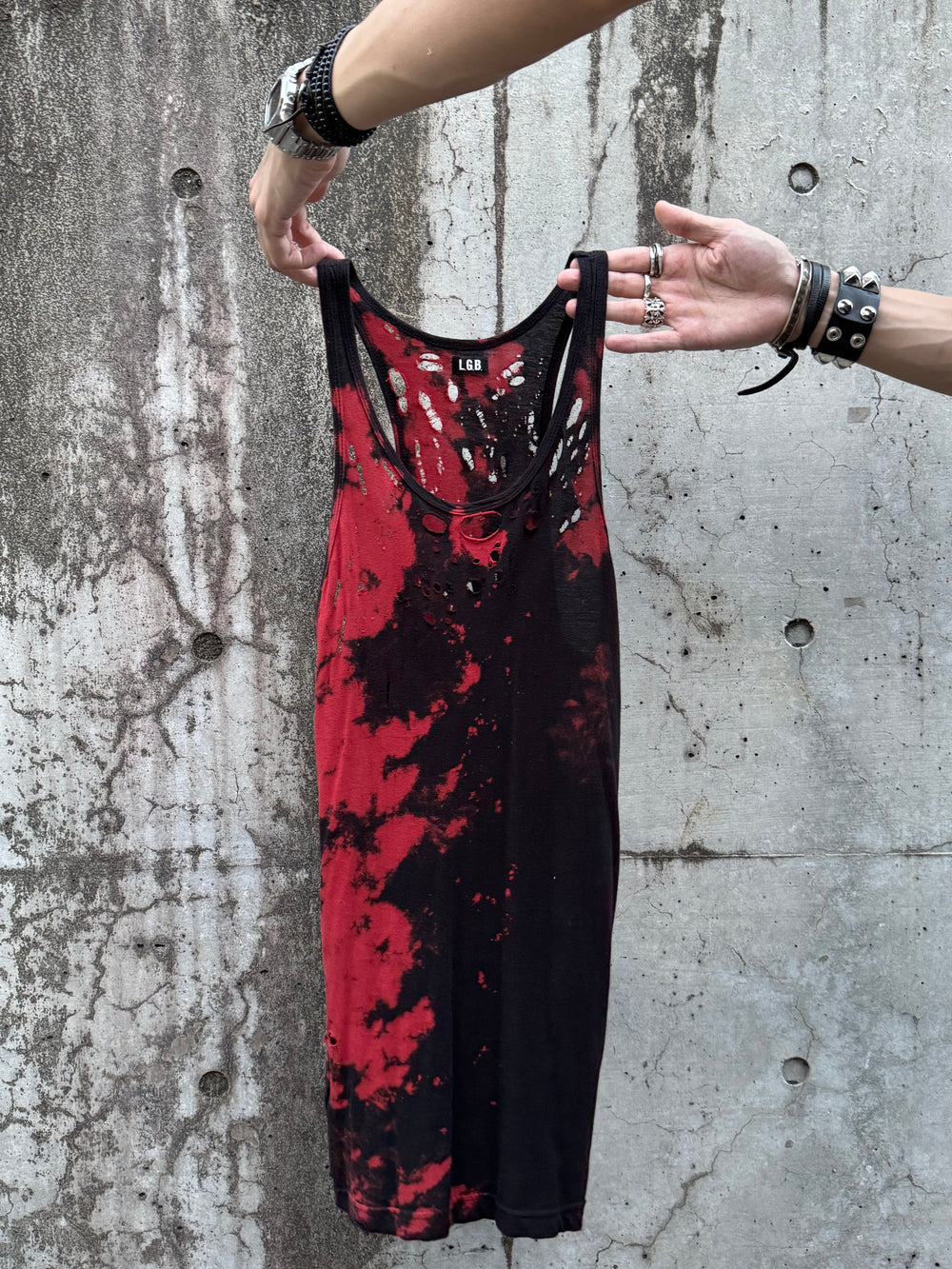 .G.B. Distressed Blood Splatter Longsleeve and Tanktop (S)