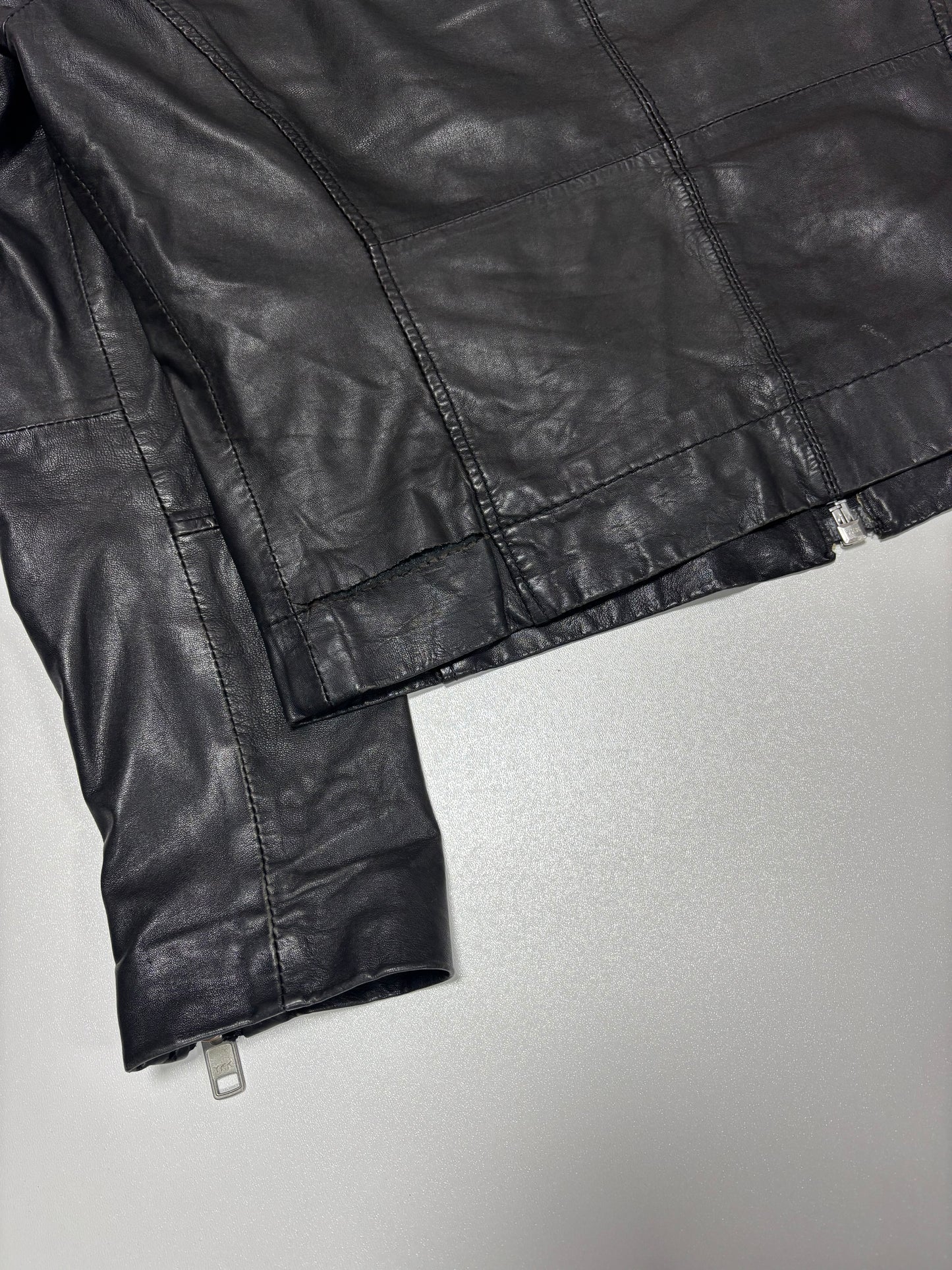 Bikkembergs Front Embroidery Leather Jacket (48)