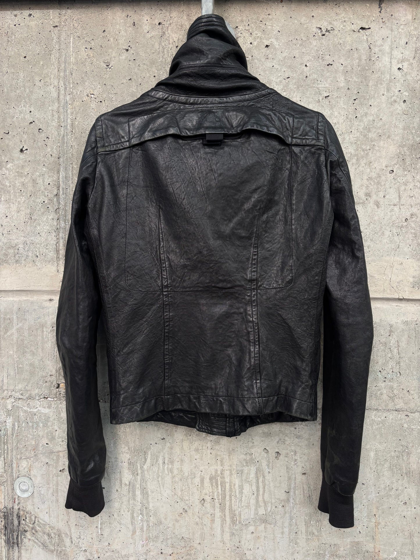 AW/08 Rick Owens Maga High-Neck Leather Jacket (46)