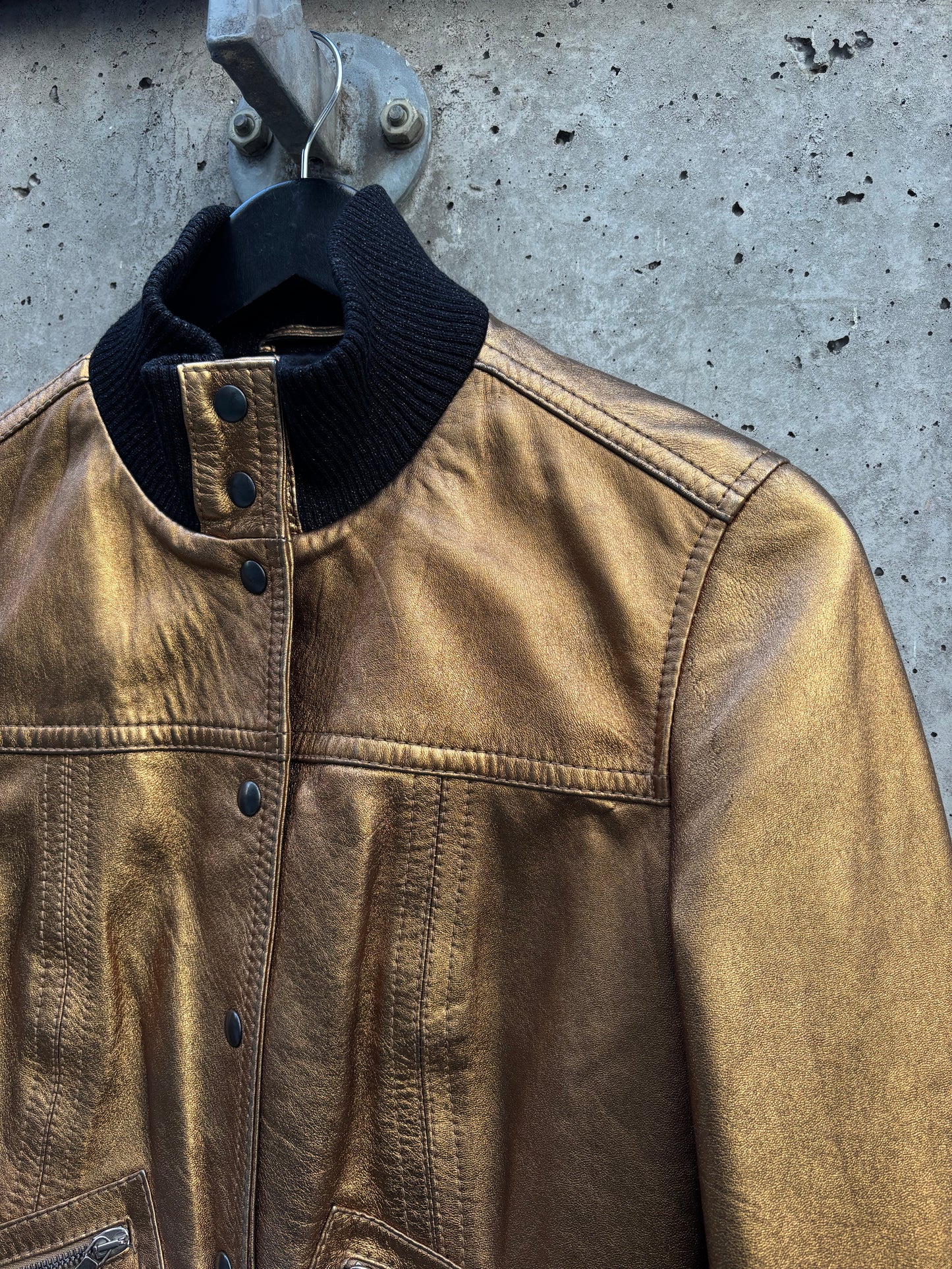 AW/07 Dolce Gabbana Metallic Snap Button Jacket (S)