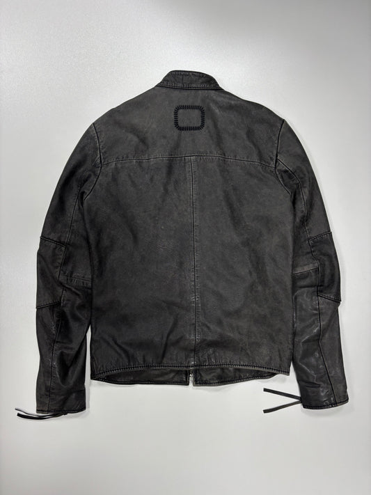 Tigha Faded Tight Fit Leather Jacket (S)