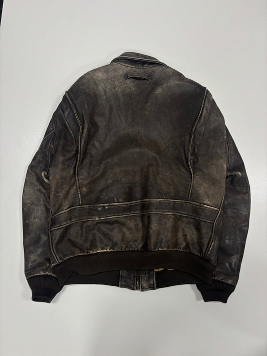 Hein Gericke Faded Brown Leather Jacket (XL)