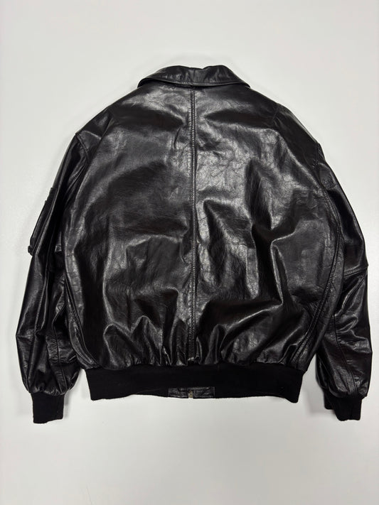 2000's Redskins Aviator Leather Jacket (XXL)