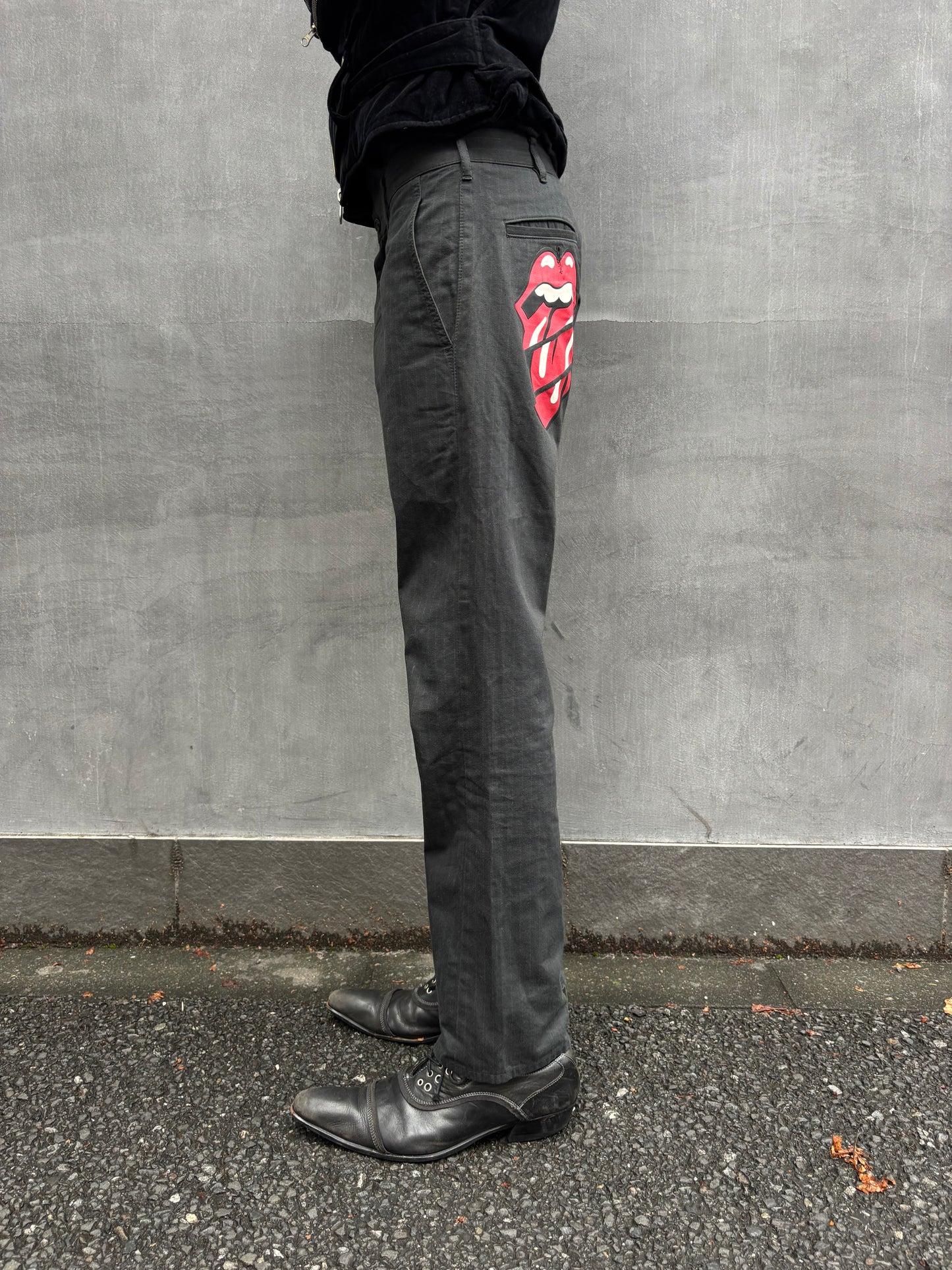 AW/2005 Comme des Garçons Homme Plus „Rip & Tongue“ Rolling Stones Cotton Trousers (M)