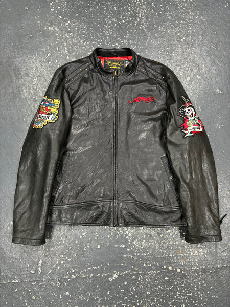Ed Hardy/Avirex Leather Jacket (Large)