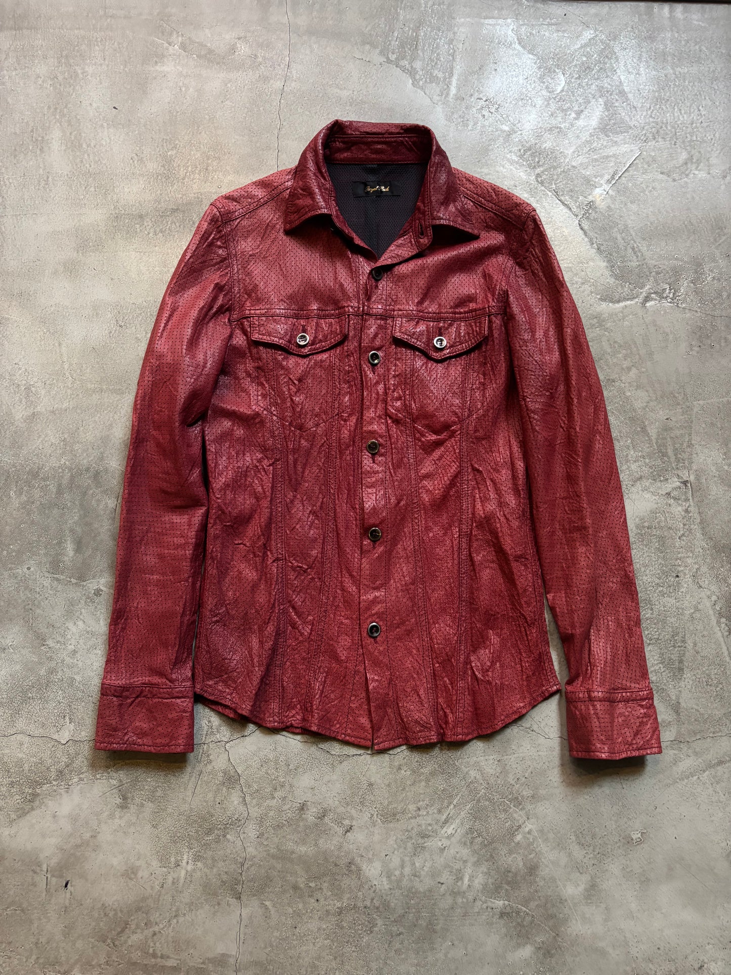 Royal Flash Perforated Leather Shirt (S)