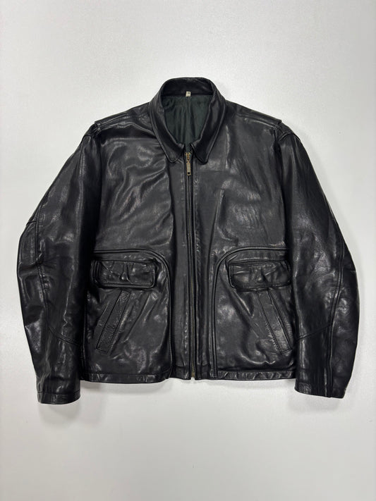 90’s Cowhide Biker Leather Jacket (XL)